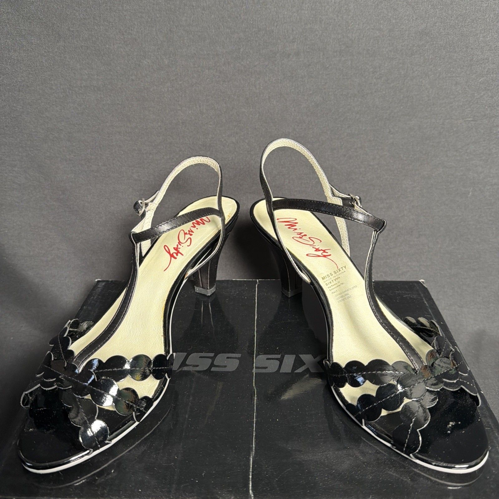 Miss Sixty Klara Italian Designer Brand Genuine Leather Sandals  Sz 38 Us 75